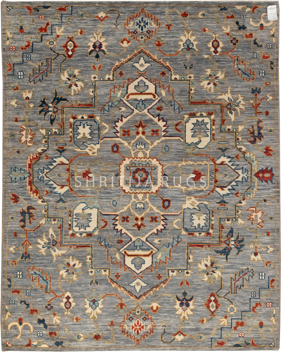 Grey Hand knotted Antique Look Mahal Design