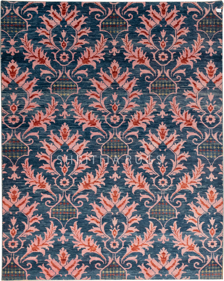 Floral Pink Hand knotted Rug..