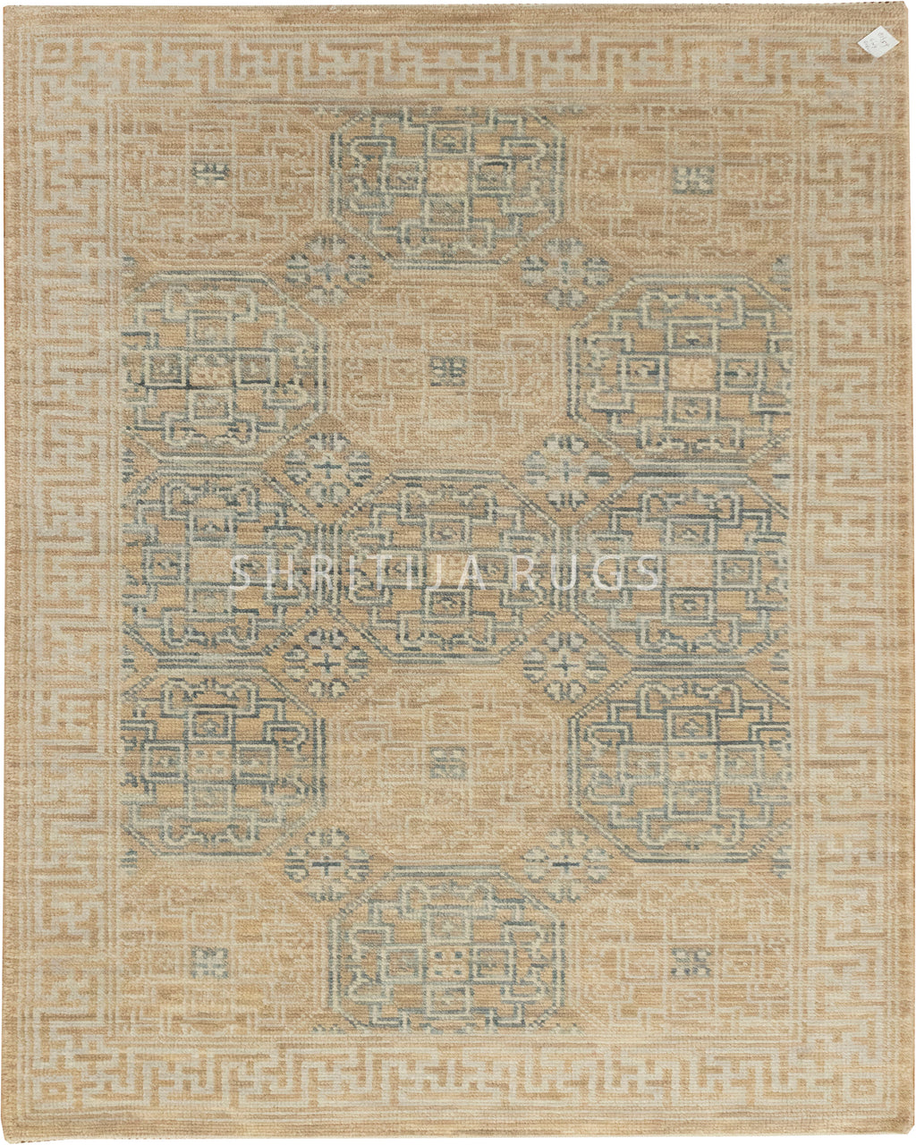 Khotan Faded  Ivory Turkish Hand knotted Rug