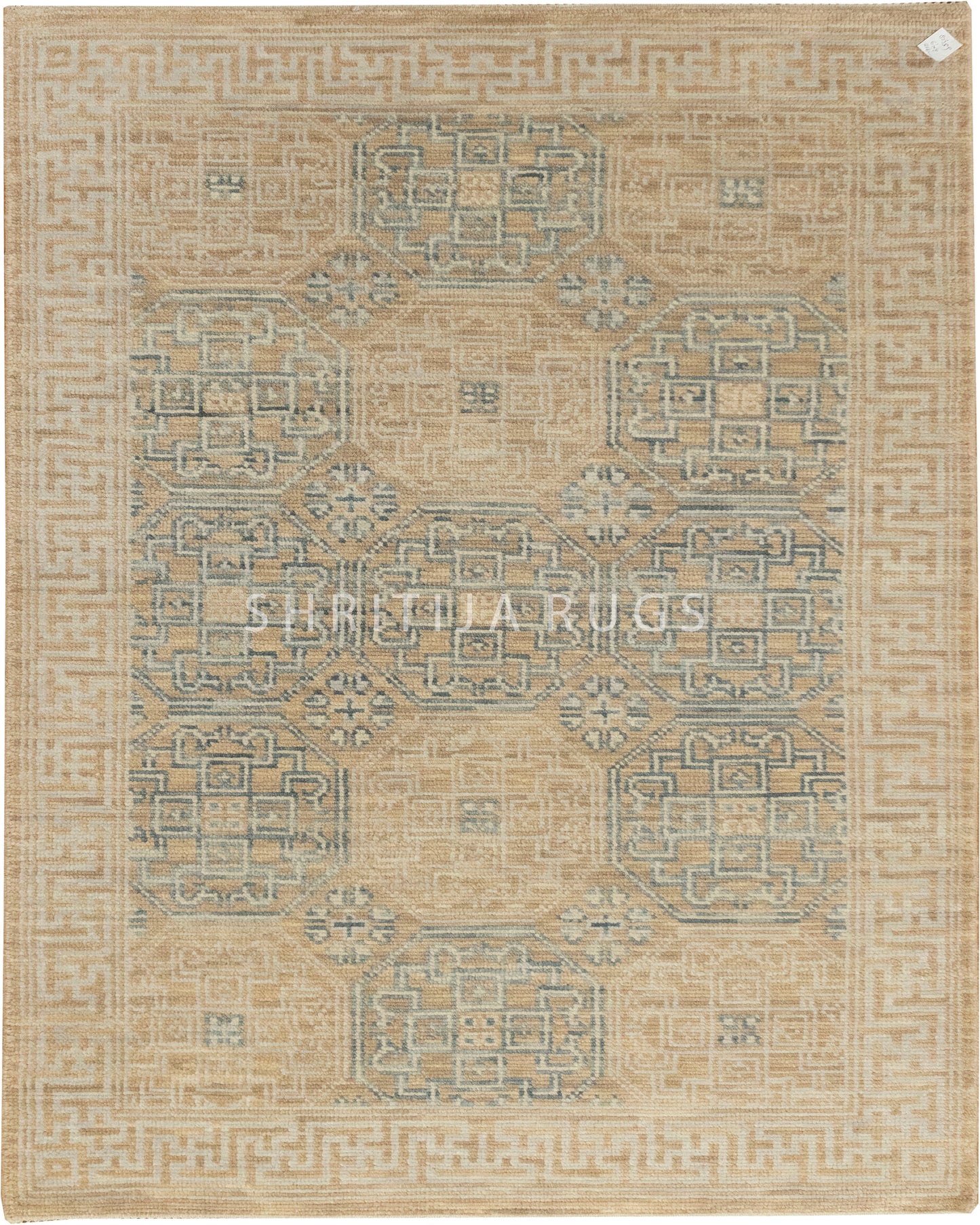 Khotan Faded  Ivory Turkish Hand knotted Rug