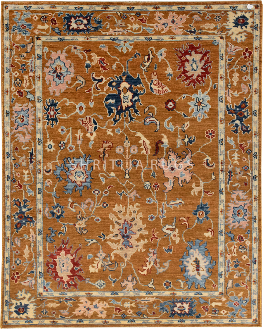 Handcrafted Modern Oushak Rug: A Blend of Tradition and Style