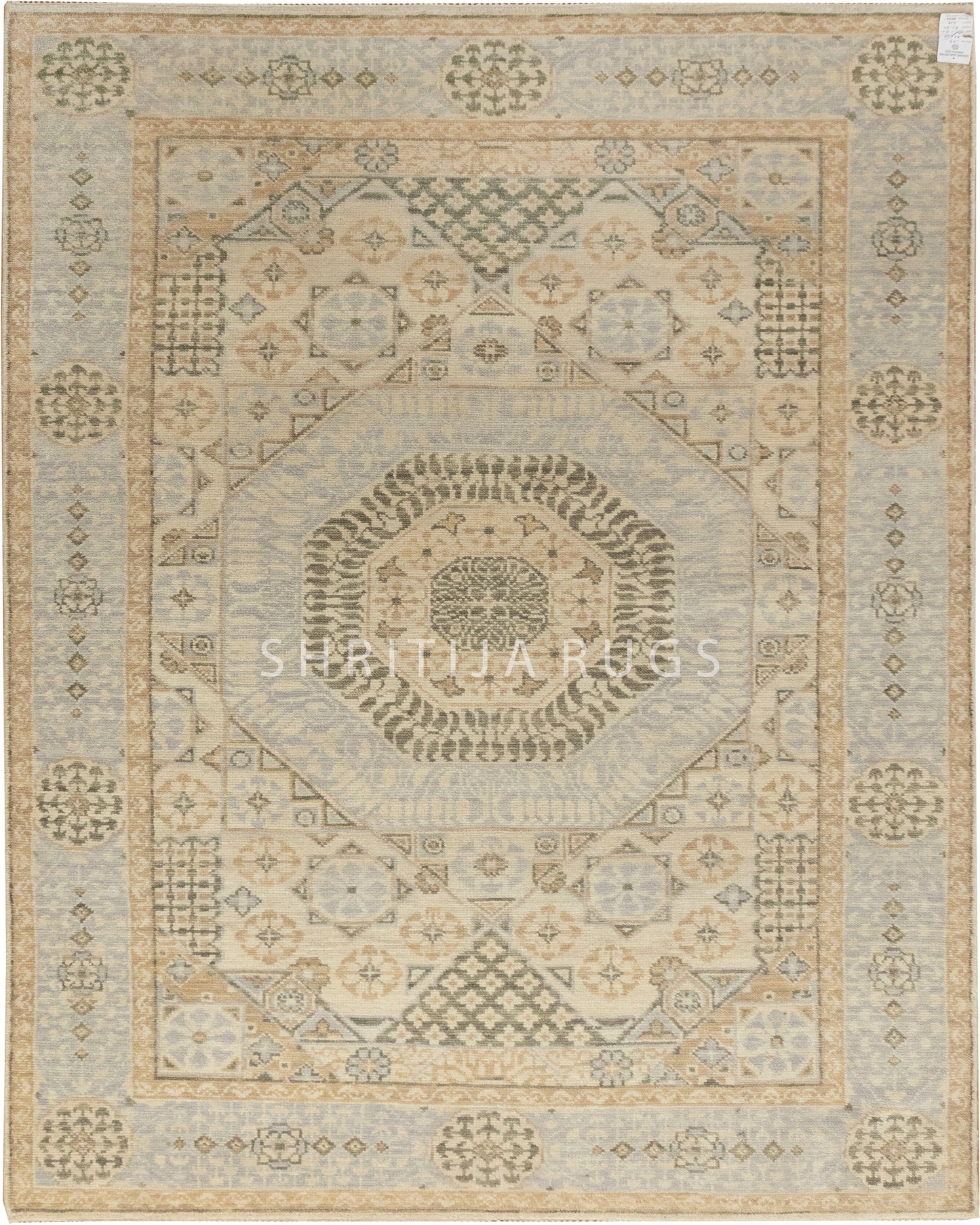 Muted Hand knotted Mamluk Design Rug: Timeless Design Meets Modern Aesthetics