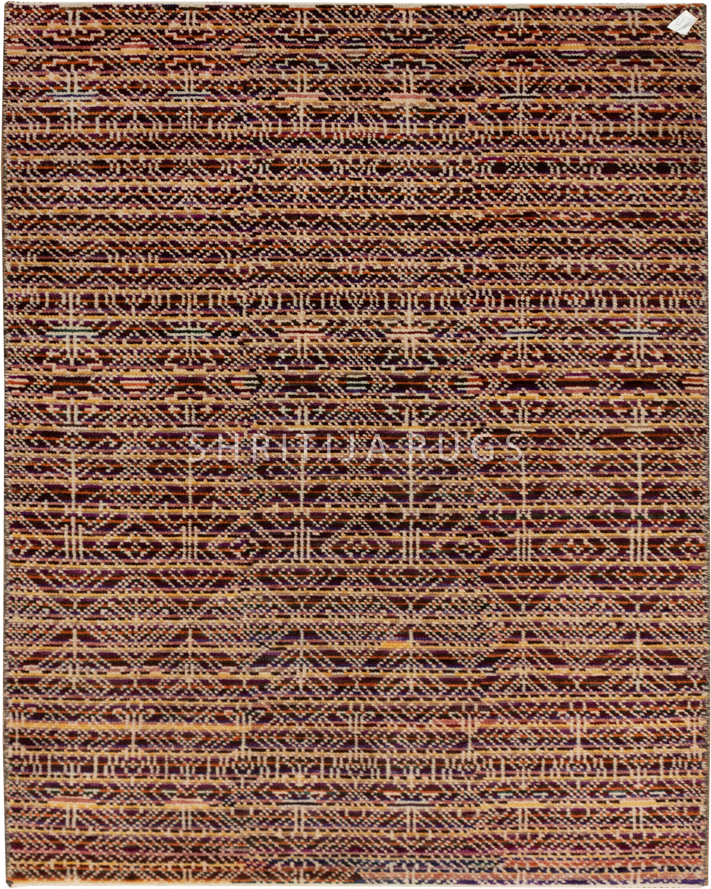 Bohemian-Inspired Hand-Knotted Geometric Rug