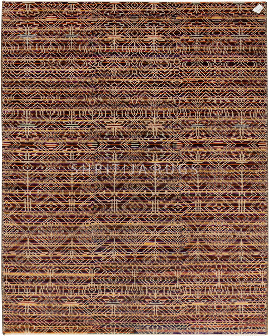 Bohemian-Inspired Hand-Knotted Geometric Rug