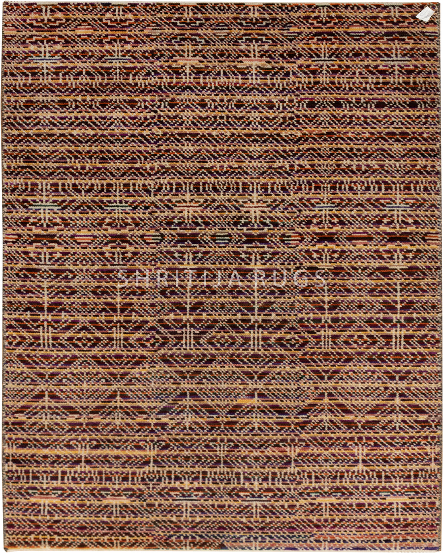 Bohemian-Inspired Hand-Knotted Geometric Rug