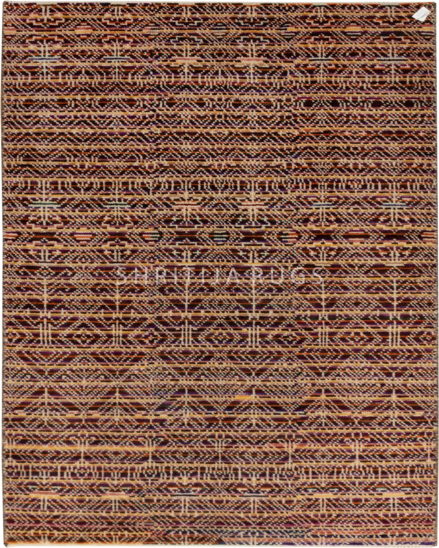 Bohemian-Inspired Hand-Knotted Geometric Rug