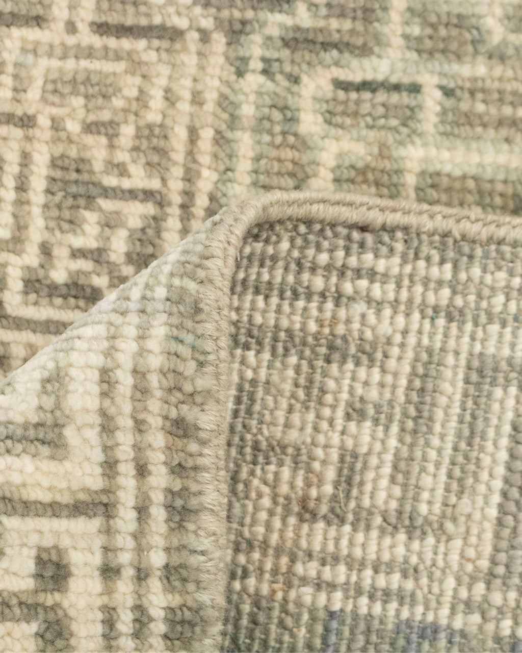 Mamluk Grey Ivory Vintage Hand knotted Rug