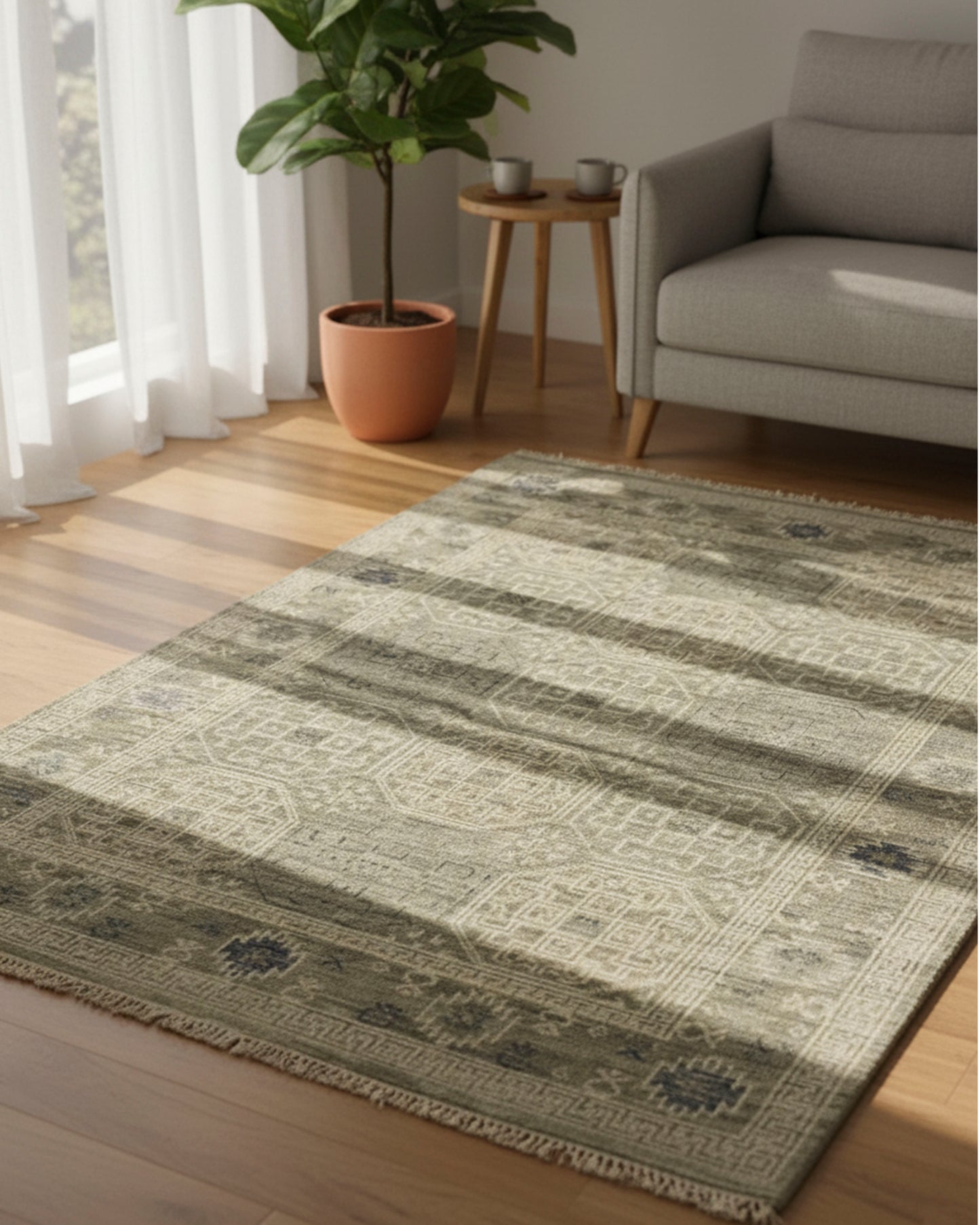 Modern Hand-Knotted Mamluk Royal Rug: Versatile and Stylish