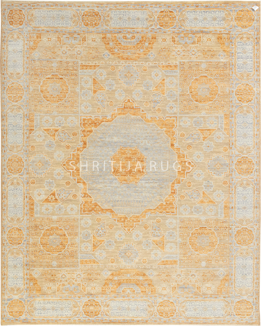 Hand-Knotted Mamluk Pastel colors Rug: Enhance Your Home's Ambiance
