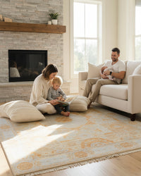 Hand-Knotted Mamluk Pastel colors Rug: Enhance Your Home's Ambiance