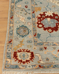 Elegant Hand-Knotted Modern Oushak Rug for Luxurious Living Spaces