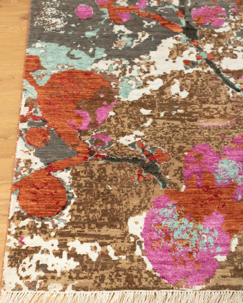 8x10 Natural Forest theme Colorful rug for your bedroom | Shritija Rugs