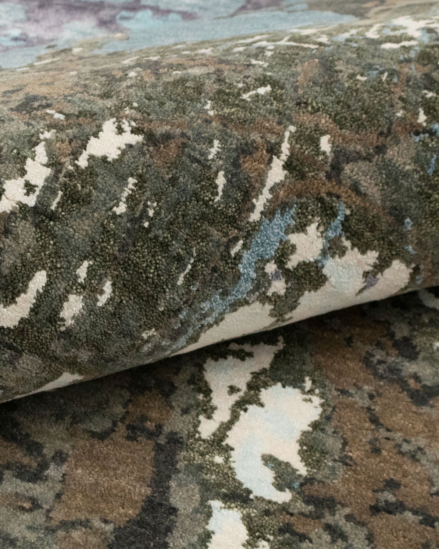 8x10 High Quality Green Grey Abstract Painting Rug for Bedroom | Shritija Rugs