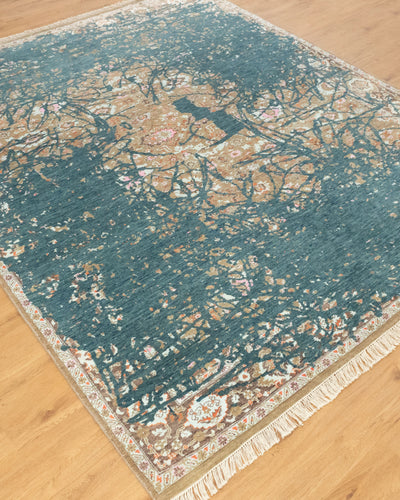 8x10 Dynamic Strokes Transitional Rug for bedroom