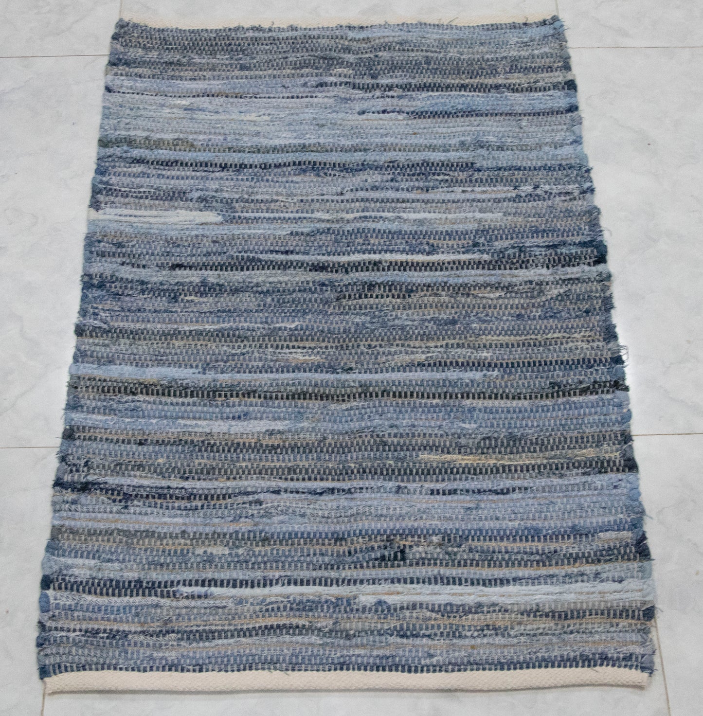 Blue Denim Cotton Kilim Rug...