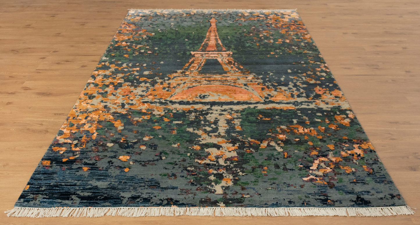 6x9 Buy Eiffel Tower Handmade Woolen Carpet