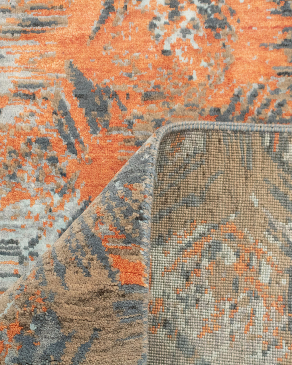 6x9 Erased Granite Colorful Geometric Handmade Rug