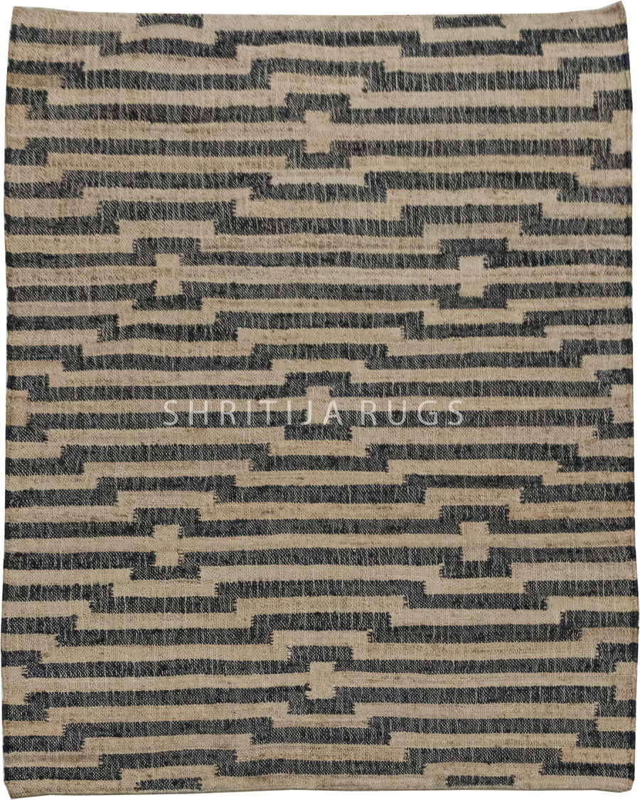 Geometric Pattern Jute Rug - Sustainable Choice for Modern Homes