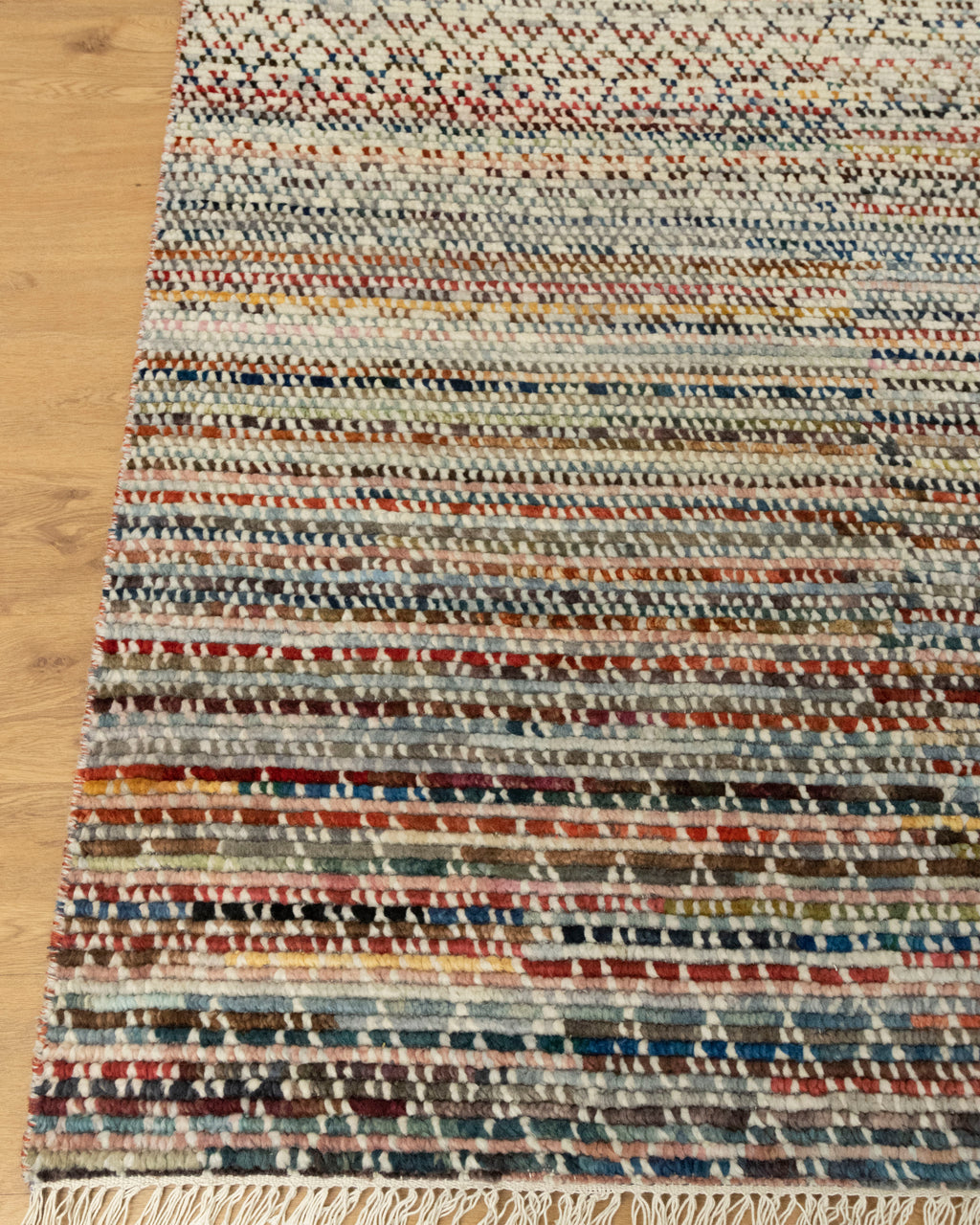 Kantha Colorful Geometric Handmade Rug