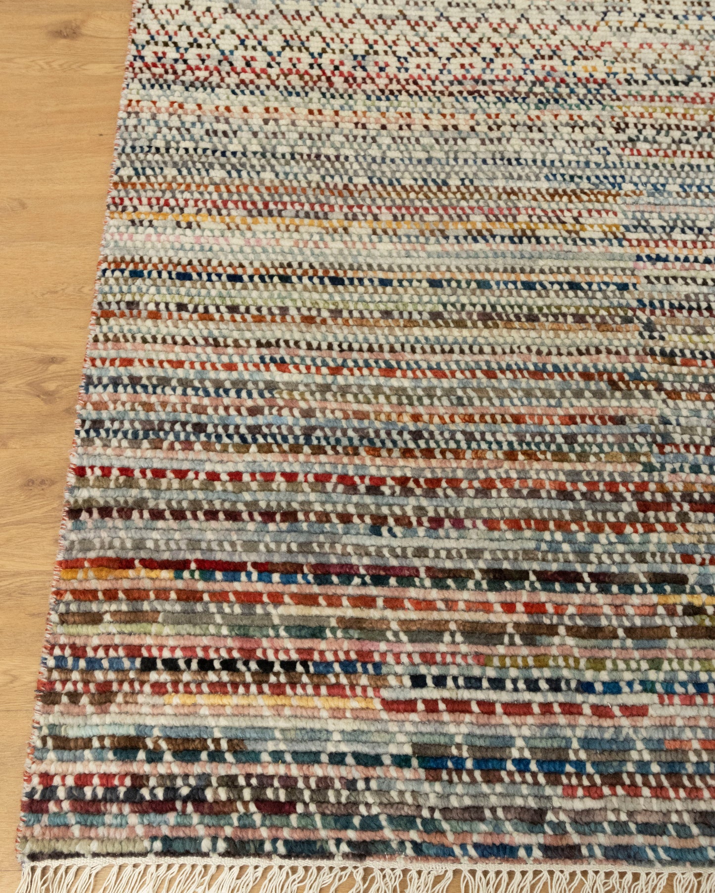 Kantha Colorful Geometric Handmade Rug