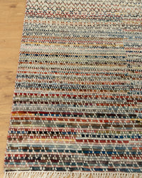 Kantha Colorful Geometric Handmade Rug
