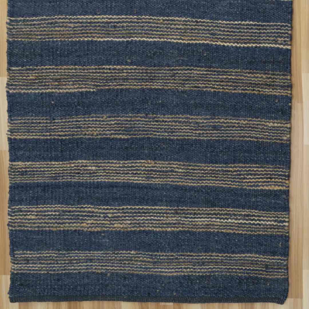 Boho Chic Jute Stripe Rug - Stylish and Sustainable Floor Decor