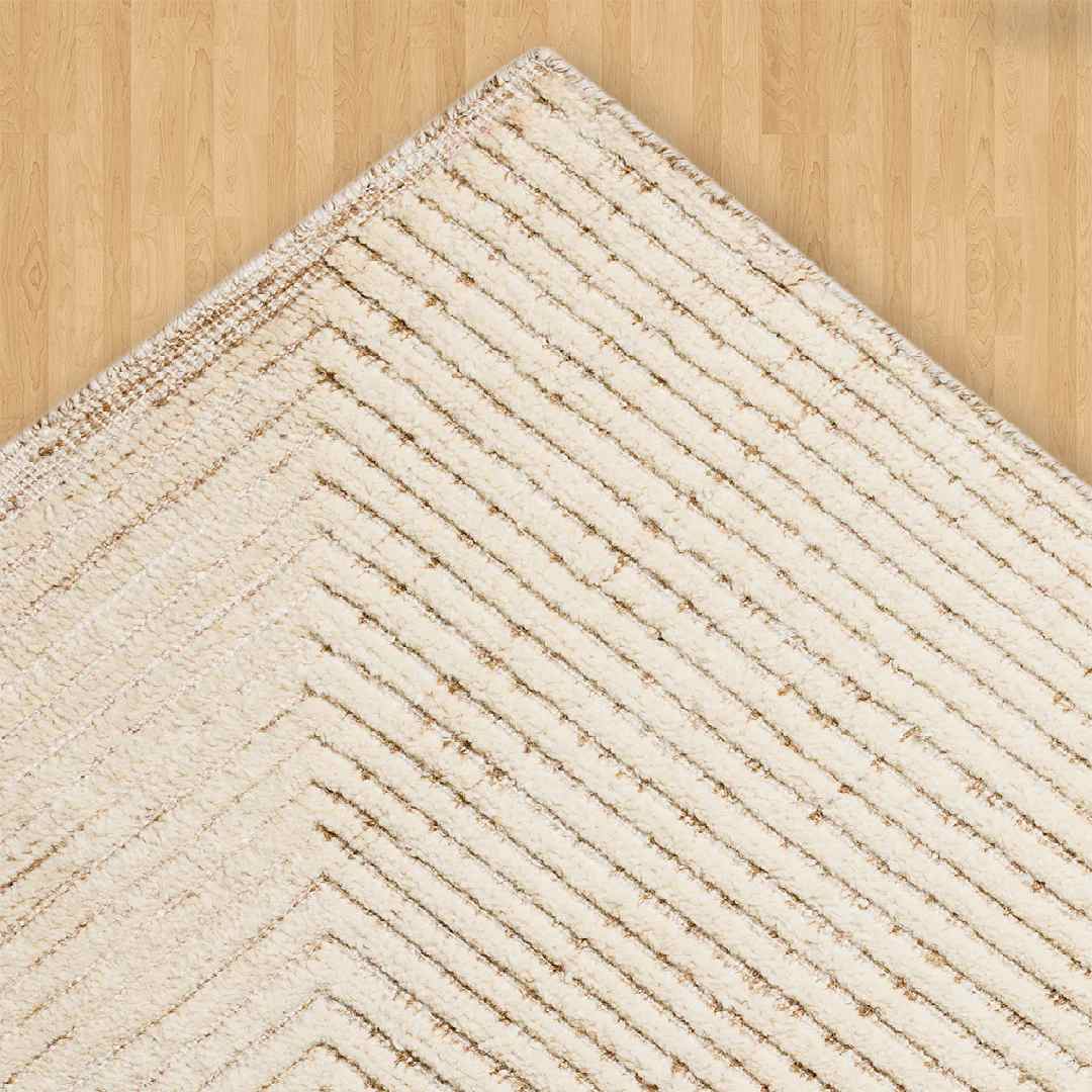 Linear ivory striped rug