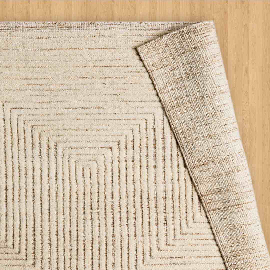 Linear ivory striped rug