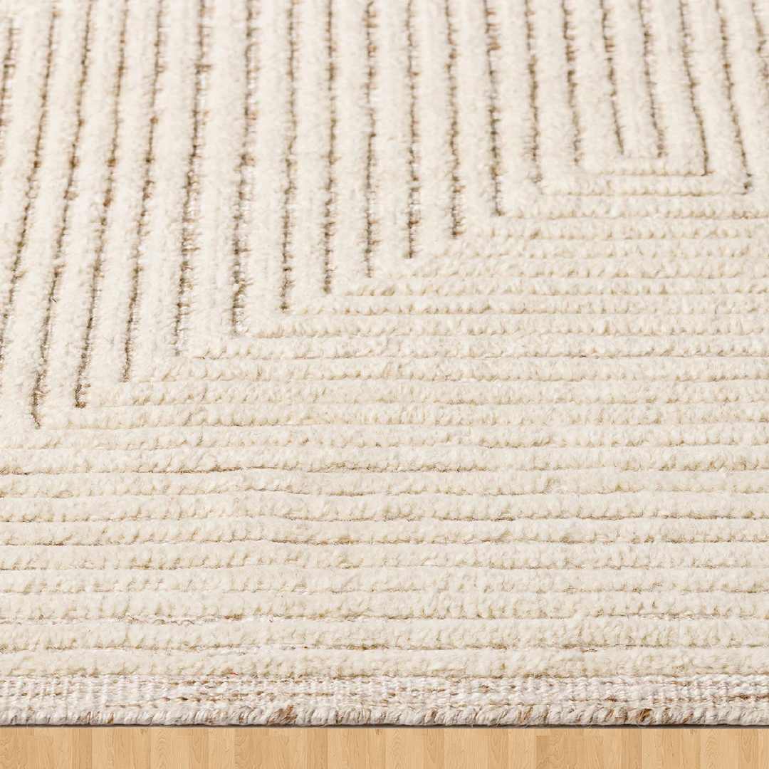 Linear ivory striped rug