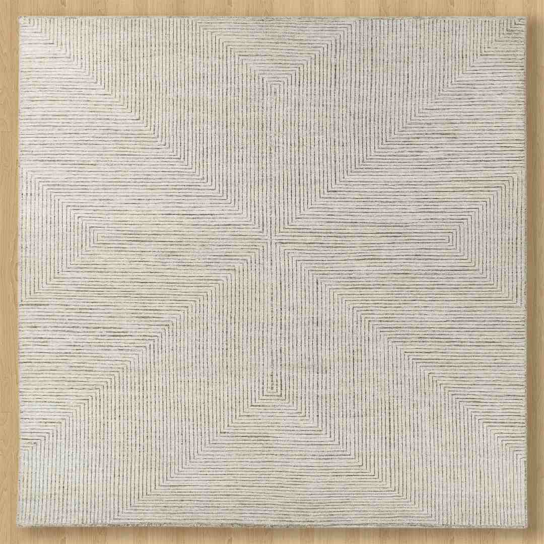 Linear ivory striped rug