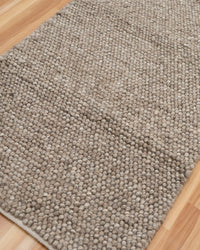 Brown Ivory Grey Multicolor Handwoven Wool Loop Handmade Rug