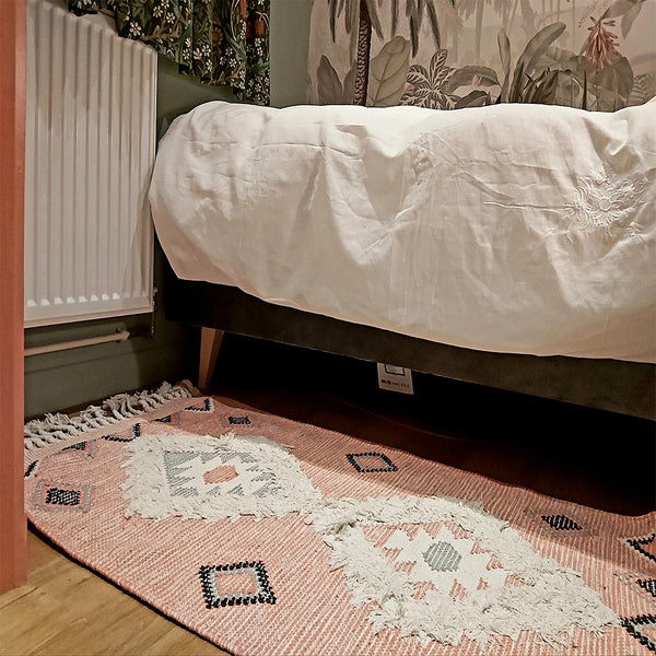 Pink Hand woven Moroccan Shag Rug