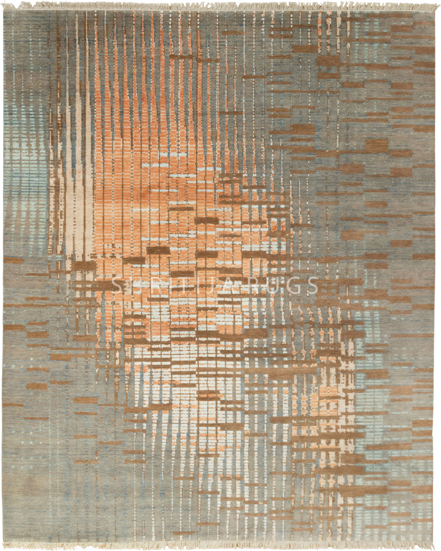 10x14 Mystique Grafton Grey Orange Oversized Area Rug For your Home| Shritija Rugs