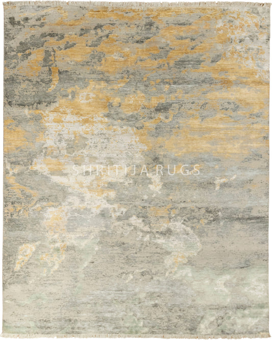 9x12 Buy Majestic Abstract Pattern Hand Knotted wool & Silk for bedroom Rug