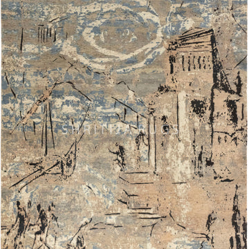 8x10 Trevor Abstract artistry and rustic charm for contemporary spaces.