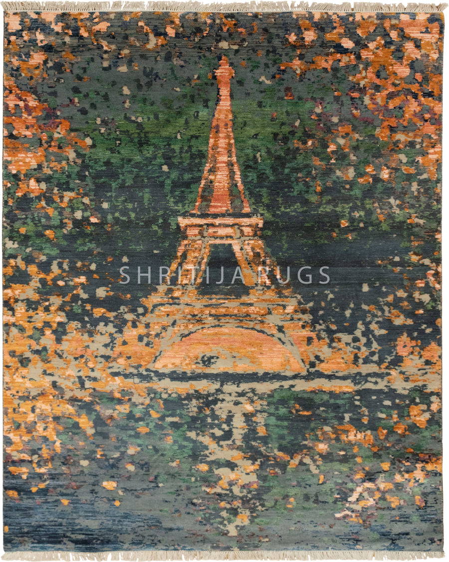 6x9 Buy Eiffel Tower Handmade Woolen Carpet
