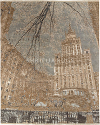 10x14 100% Hand Knotted Wool Rug | Painting Rug | Shritija Rugs