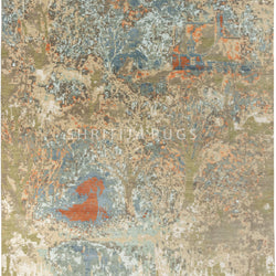 9x12 Maribelle Wool & Silk Large Hand Knotted Abstract Panting Canvas Designer Rug