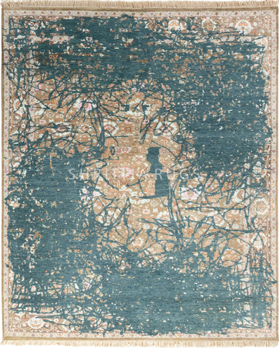 8x10 Dynamic Strokes Transitional Rug for bedroom