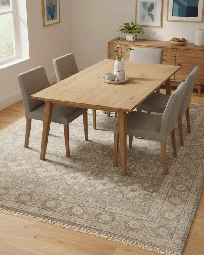 Taupe Floral Gray Trbal Turkish Muted Look Rug