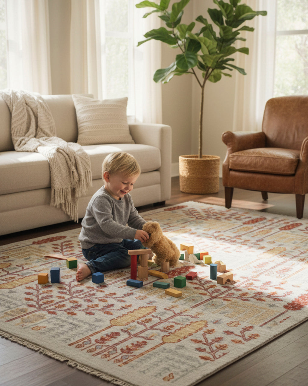 Premium Hand-Knotted Oushak inspired by Nature Rug: Timeless Beauty for Your Home