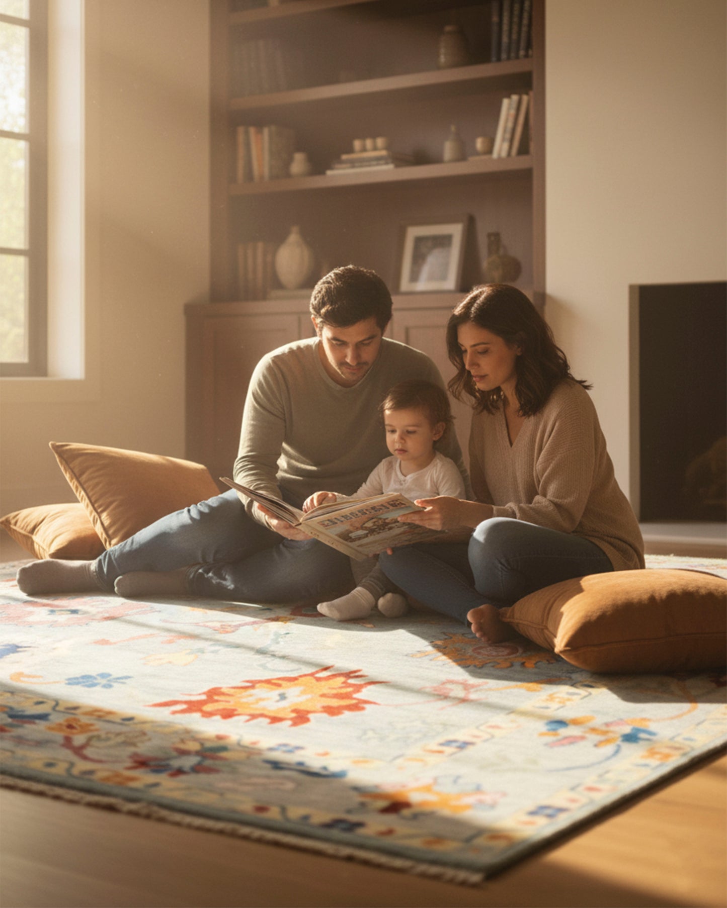 Unique Hand-Knotted Oushak Rug: A Blend of Color and Texture