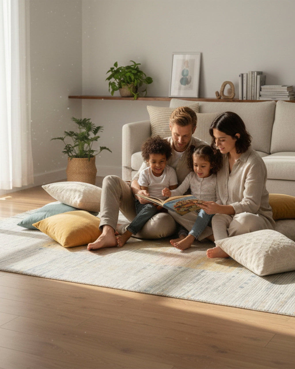 Golden Grid Rug
