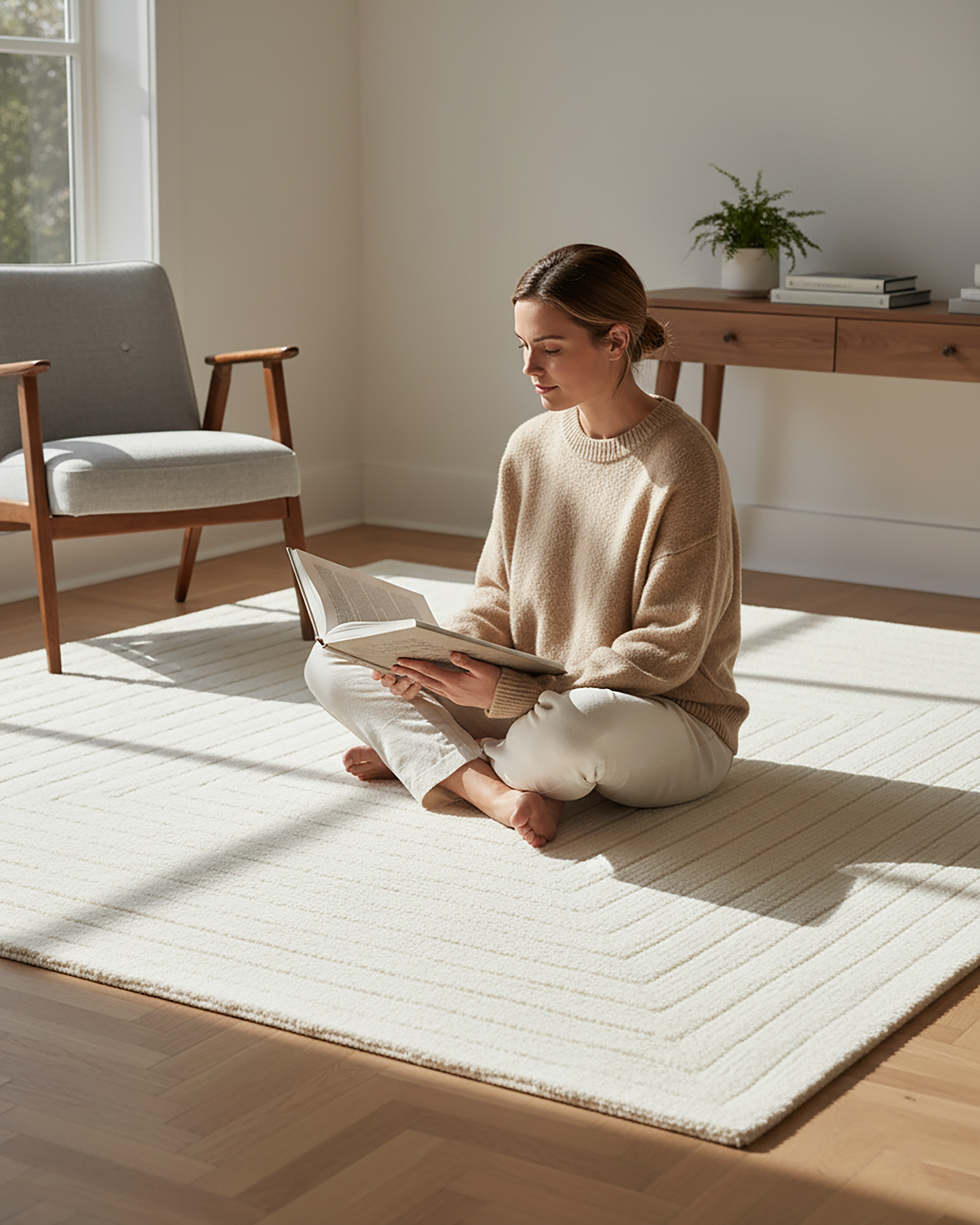 Monochrome Striped Rug