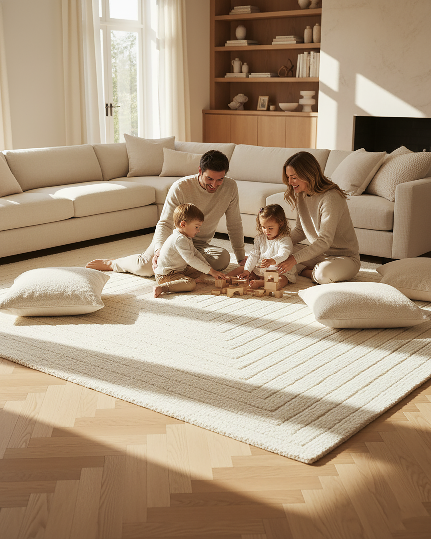 Monochrome Striped Rug