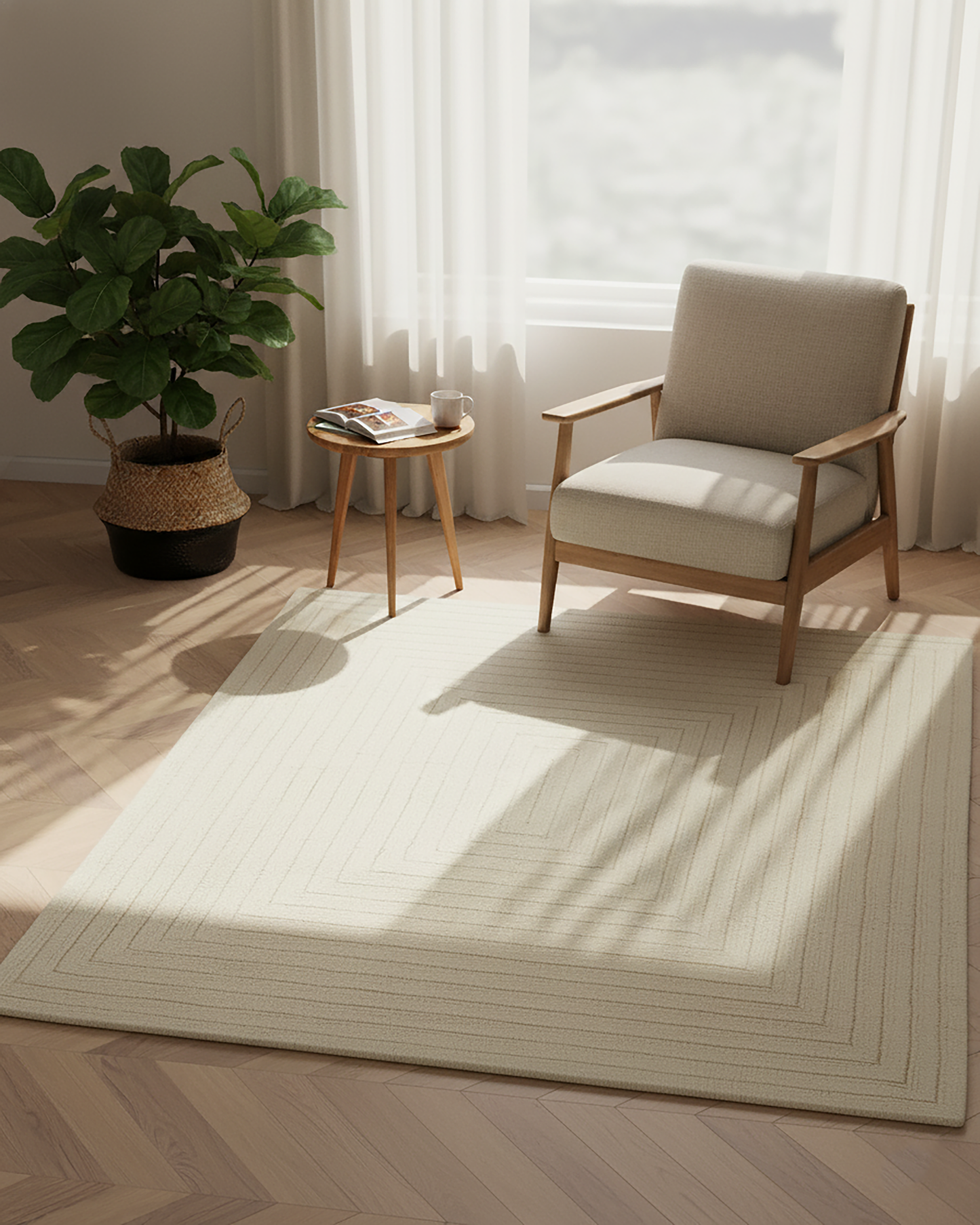 Monochrome Striped Rug