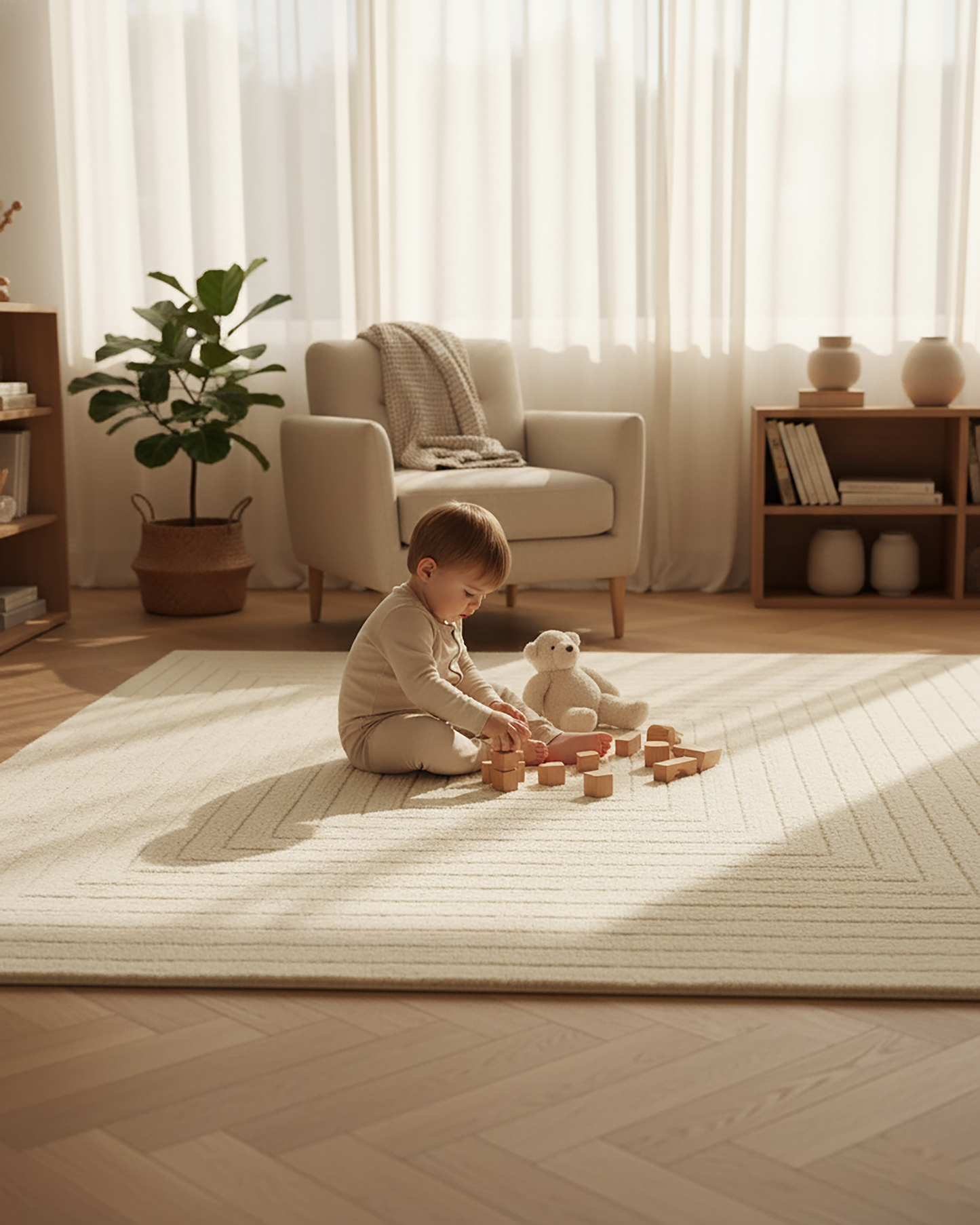 Monochrome Striped Rug