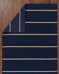 Navy Blue Hand Knotted Weave Dhurrie Rug....