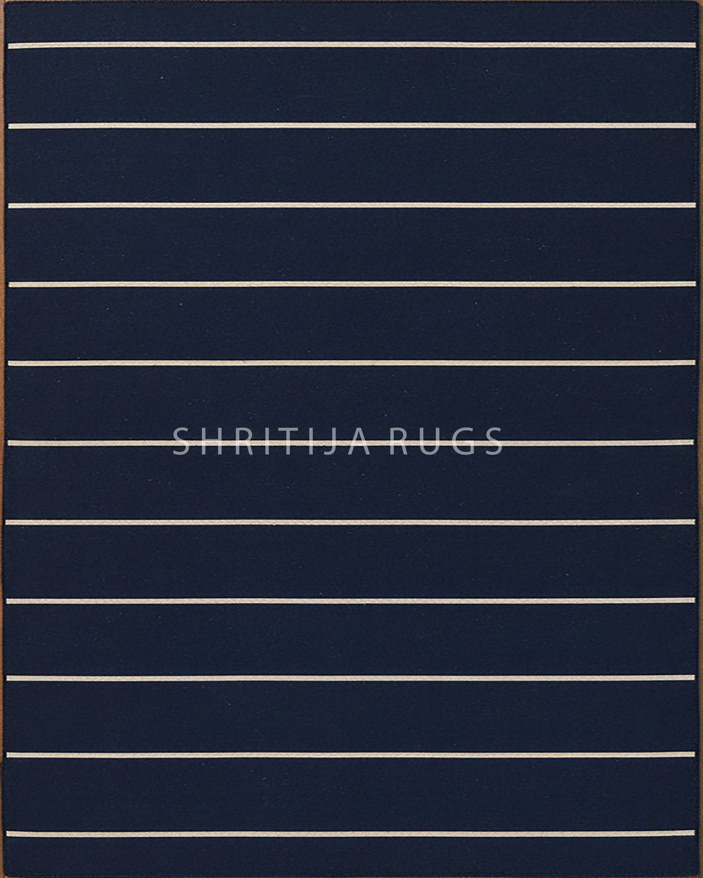 Navy Blue Hand Knotted Weave Dhurrie Rug....