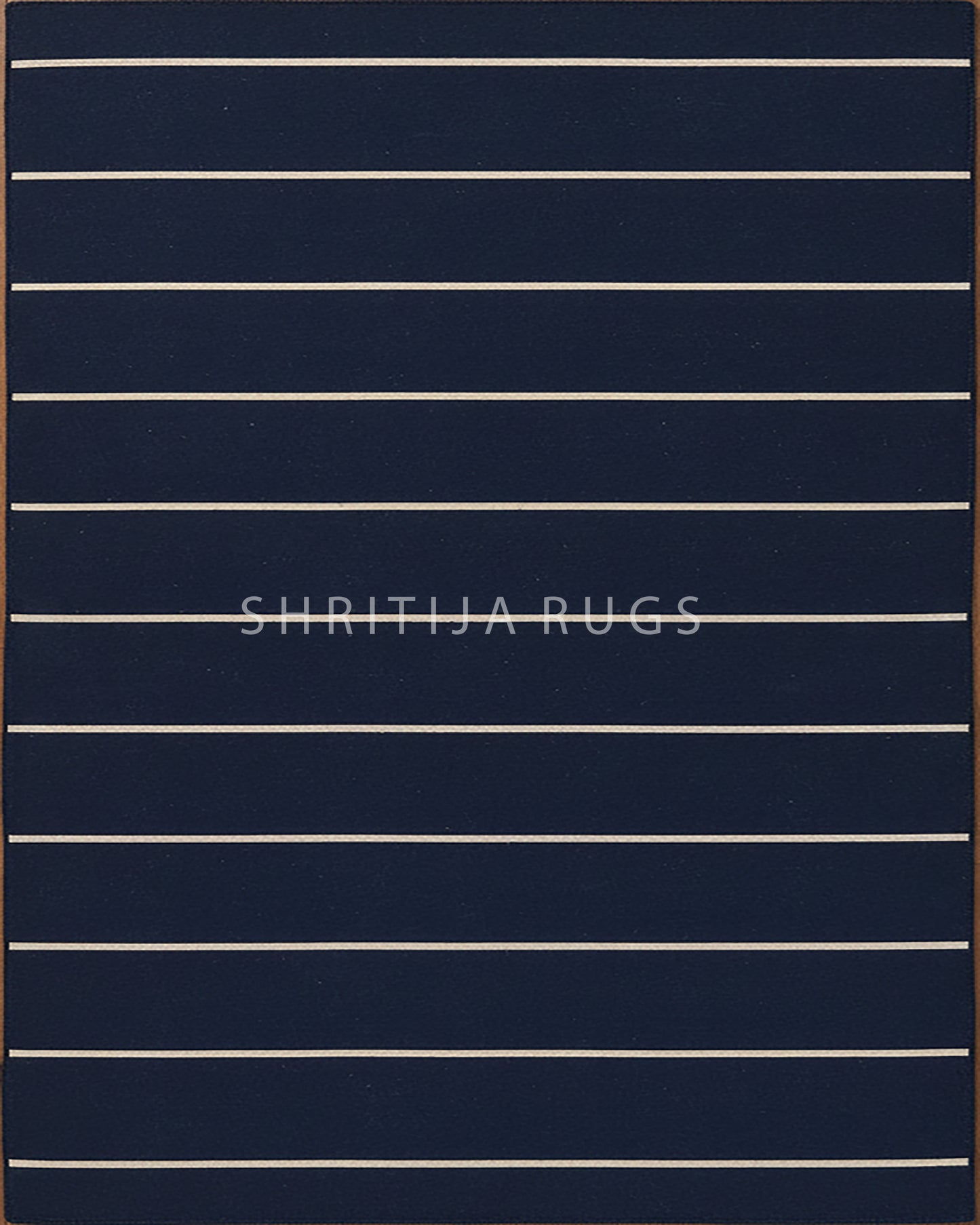 Navy Blue Hand Knotted Weave Dhurrie Rug....